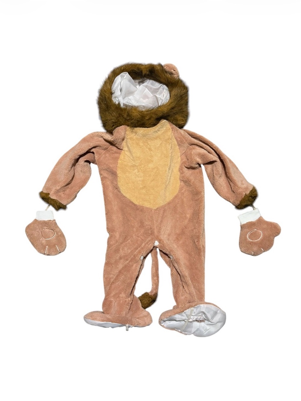 Brown Plush Lion Kids Costume with Hood and Mittens